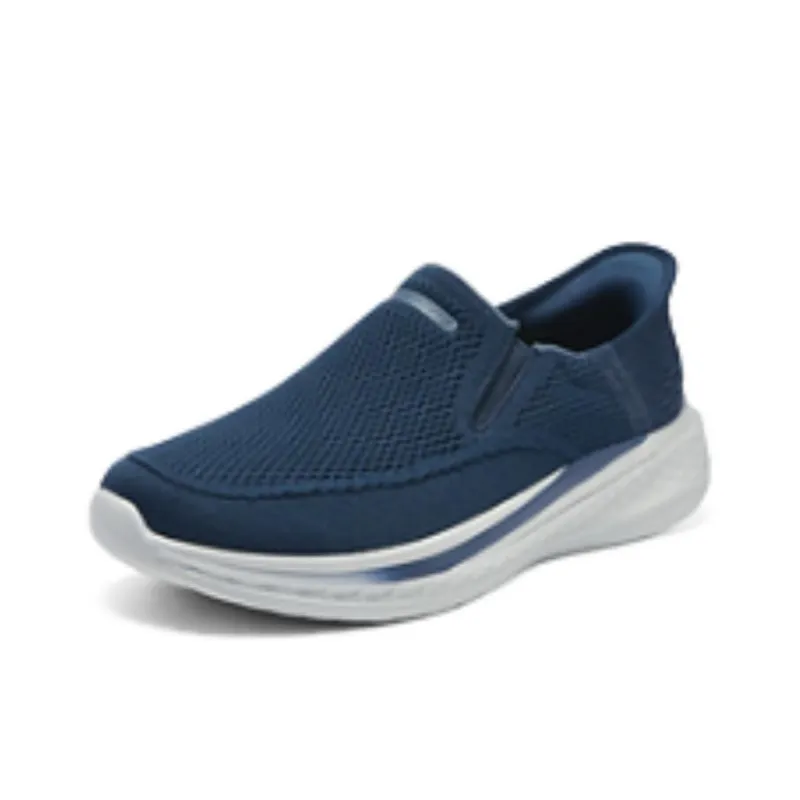 Skechers Delson 3.0 Breathable Support Lightweight Height Increasing Low Top Casual Shoes Men's Blue-2