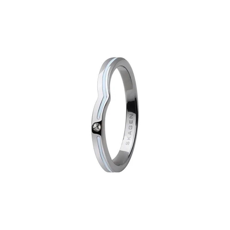 SKAGEN Stainless Steel Crystal Rings Women's Silver-0