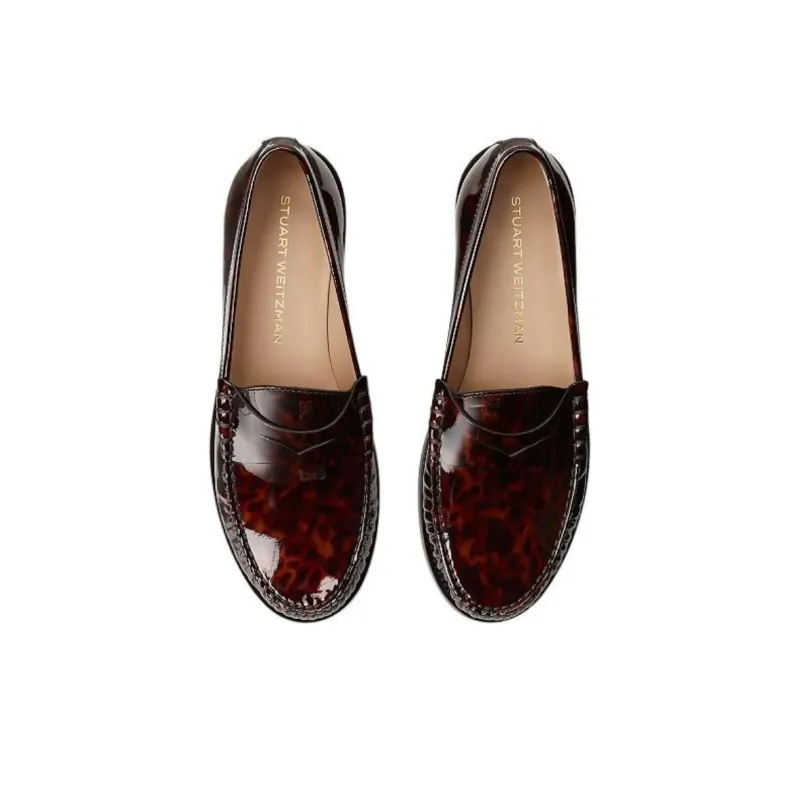Stuart Weitzman/SW Lottie Loafers Women's Red Brown-3