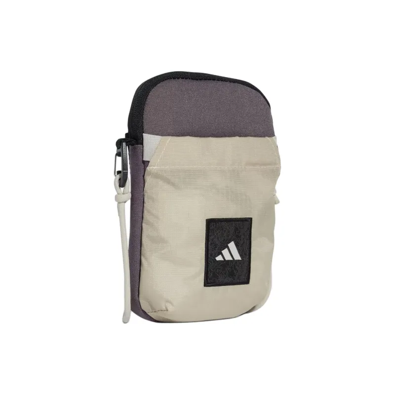 Adidas Recycled Polyester Shoulder Bag Trumpets Unisex Gray & Beige-1
