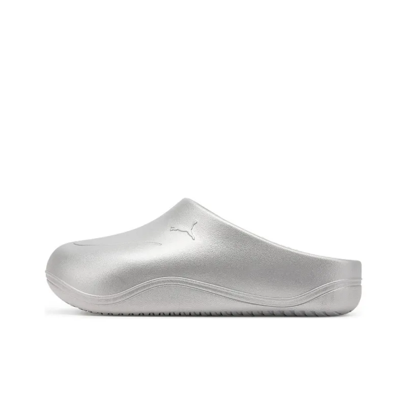 PUMA Wave Mule Abrasion Resistant Slip Resistant Closed Toe Slippers Unisex Silver-0