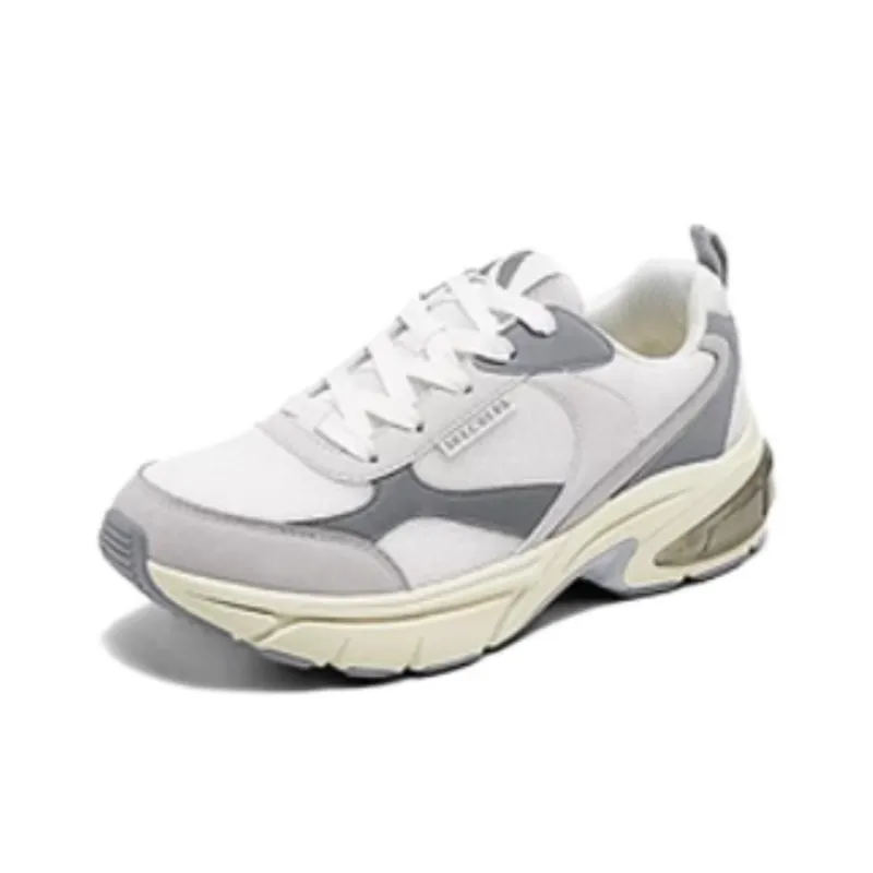Skechers Anti Slip Wear Resistant Low Top Chunky Sneakers Women's White Gray-1