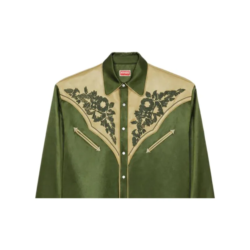 KENZO X Nigo Western Flower Limited Collection Shirt Men's Khaki-4