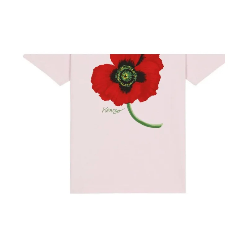 KENZO Nigo Drop4 POPPY Flower T-Shirts Women's Pink-3