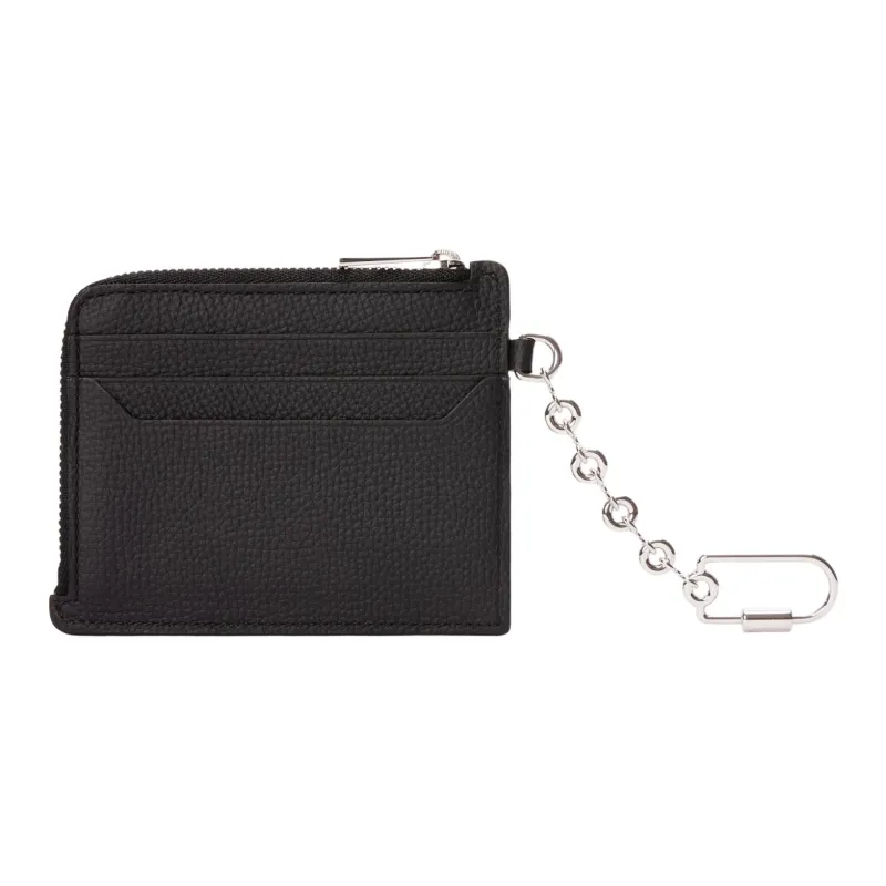 LOEWE Anagram Pebble Texture Calfskin Card Holder Women's Black-1