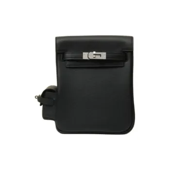 HERMES Swift Leather Backpack Women's 89 Nior Black