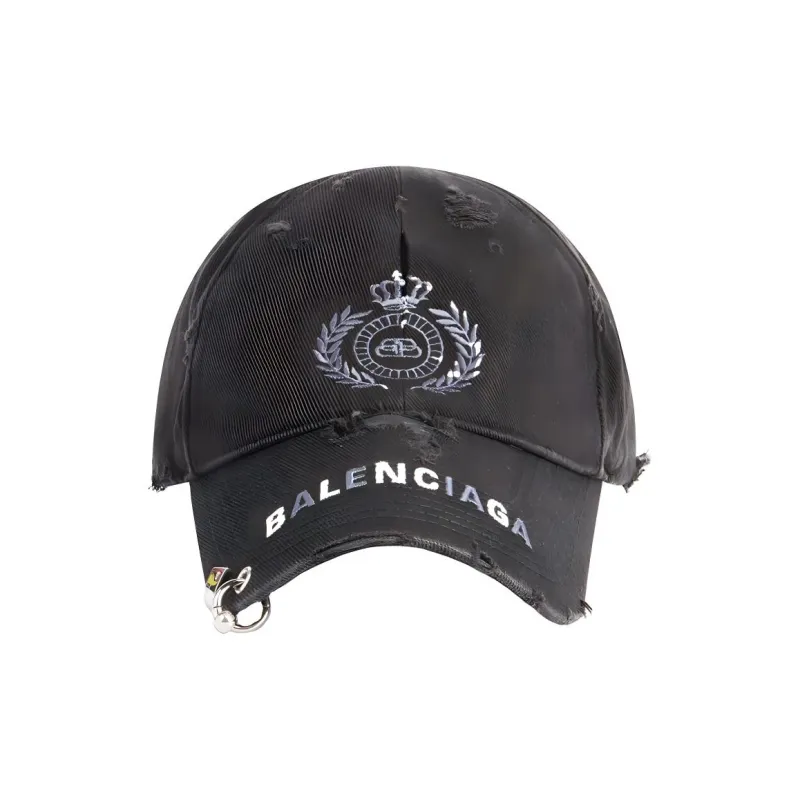 Balenciaga Destroyed Bb Pierced Cap-0