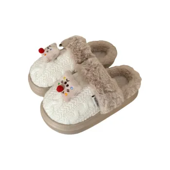 SHIGUDE Cotton Slippers Women's White
