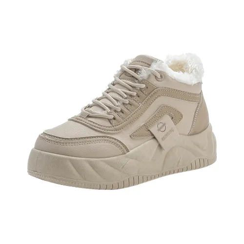 REIHUNG Warm Slip Resistant Cushioning Wear Resistant Lightweight Height Increasing Mid Top Skateboard Shoes Women's