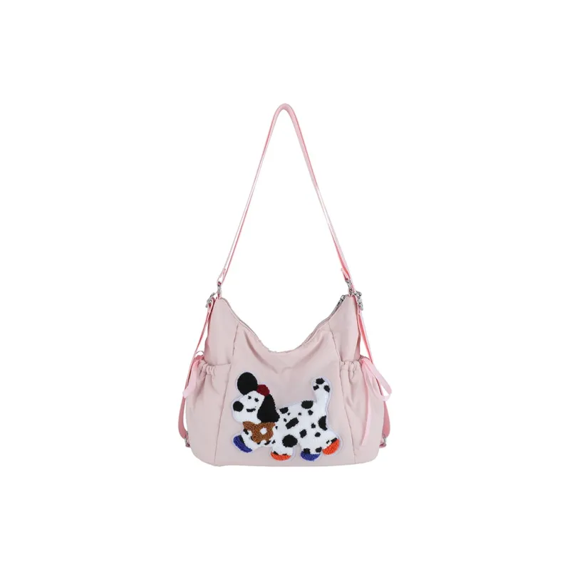 GOBLIN SHARKS 1759 Nylon Shoulder Bag Medium Size Unisex White/Pink/Red/Blue/Black-5