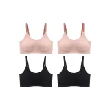 4 Pack (2 Peach Pink+2 Classic Black)