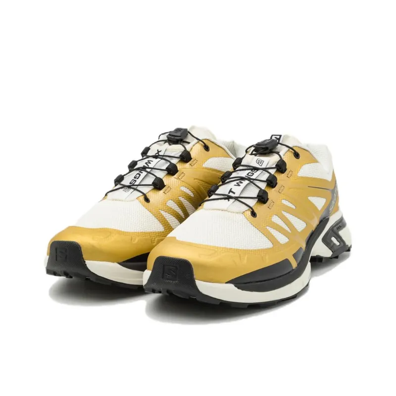 SALOMON Anti Slip Wear Resistant Low Top Running Shoes Unisex Gold Black-3