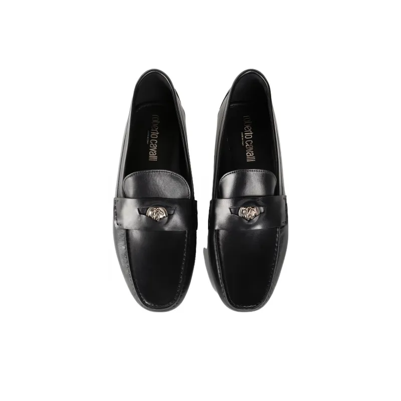 Roberto Cavalli Logo-plaque Leather Loafers-4
