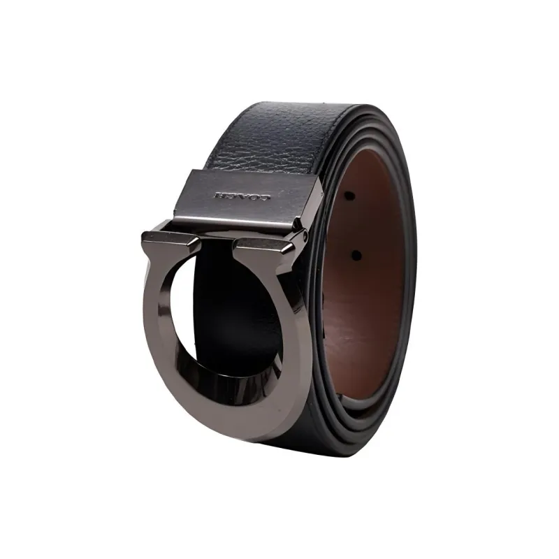 COACH Cow Leather Belts Men's Black Width 3.5cm-3