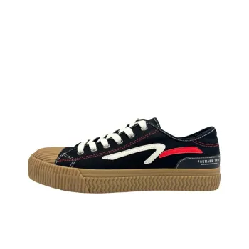QIANJIN Classic Retro Low Top Skateboard Shoes Men's Black