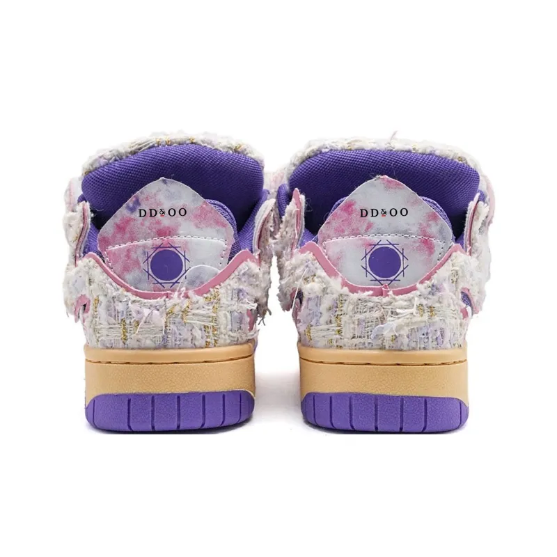 DD&OO Slip-Resistant Water-Resistant Balance Low-Top Skateboard Shoes Unisex Taro Purple-3