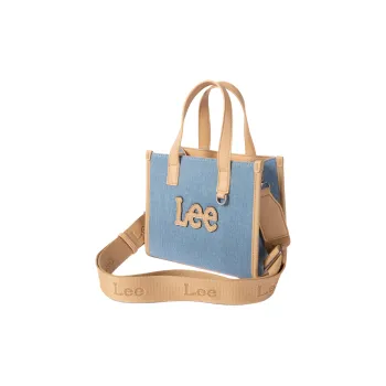 Lee Fabric With Artificial Leather Tote Shoulder Bag Crossbody Bag Handbag Regular Women's Light Denim Blue