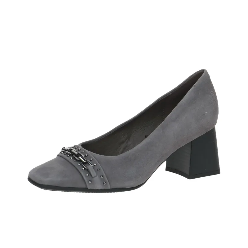 CAPRICE Tessa Chunky Heel High Heels 6cm Women's Gray-2