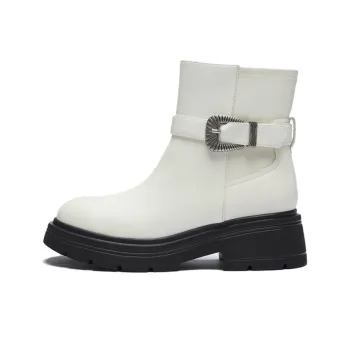 LE SAUNDA Ankle Boots Women's White/Black