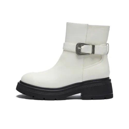 LE SAUNDA Ankle Boots Women's White/Black