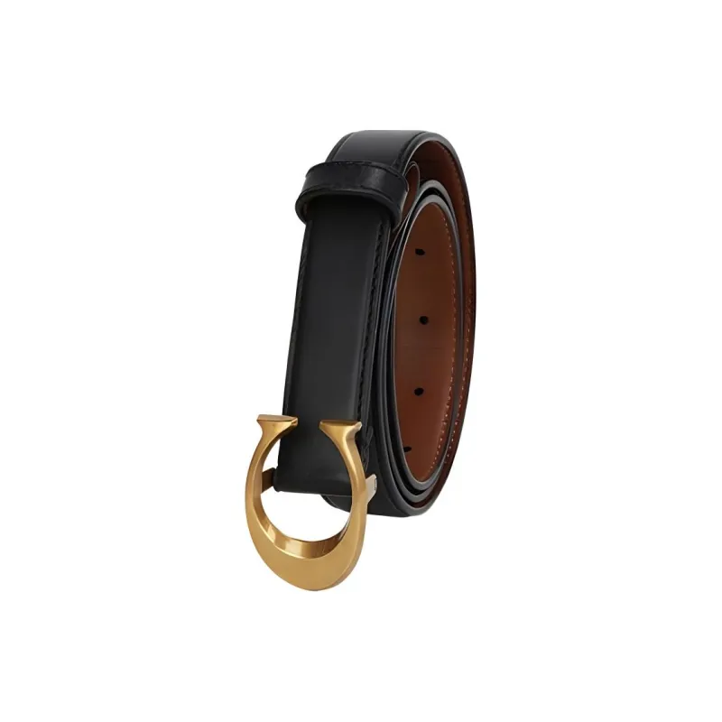 COACH Cow Leather Belts Women's Black Width 2.5cm-1
