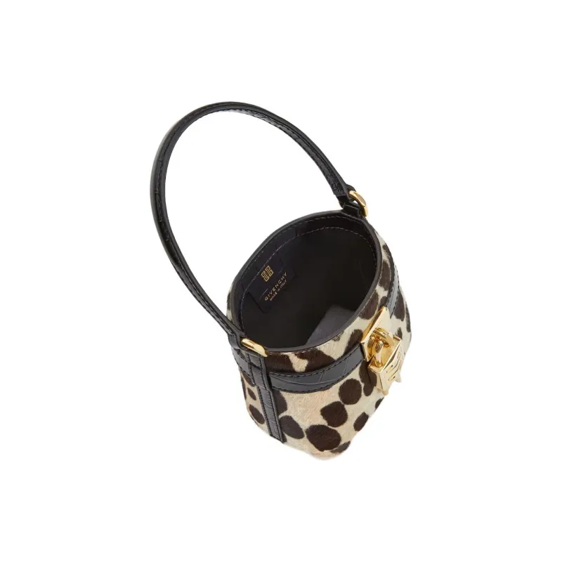 Givenchy Calfskin Handbag Women's Black & Beige-4