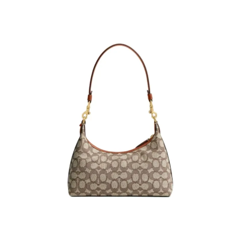 COACH Juliet Fabric Cow Leather Patchwork Crossbody Bag Shoulder Bag Medium Size Women's Cocoa Polished-2