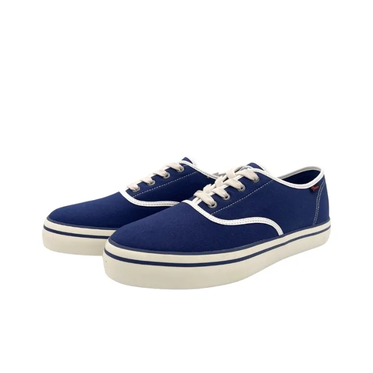 QIANJIN Slip Resistant, Abrasion Resistant, Lightweight Low Top Canvas Shoes Men's Blue-2
