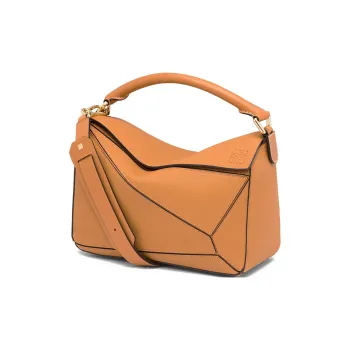LOEWE Puzzle Calfskin Shoulder Bag, Crossbody Bag, Handbag Medium Size Women's Light Caramel