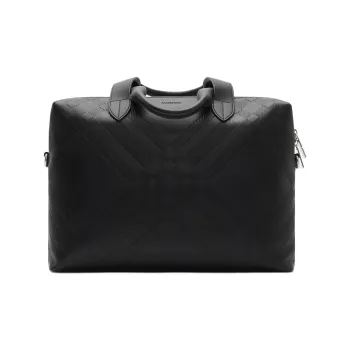 Burberry Calfskin Portable One Shoulder Crossbody Briefcases Men's Black