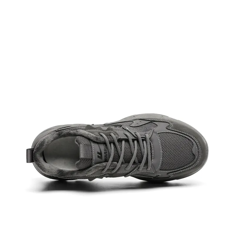 Warrior Height Increasing Warmth Low Top Chunky Sneakers Men's Charcoal Gray-4