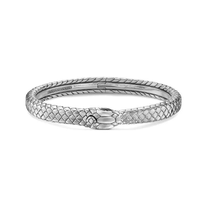 David Yurman Sterling Silver Diamond Bangle Bracelet-2