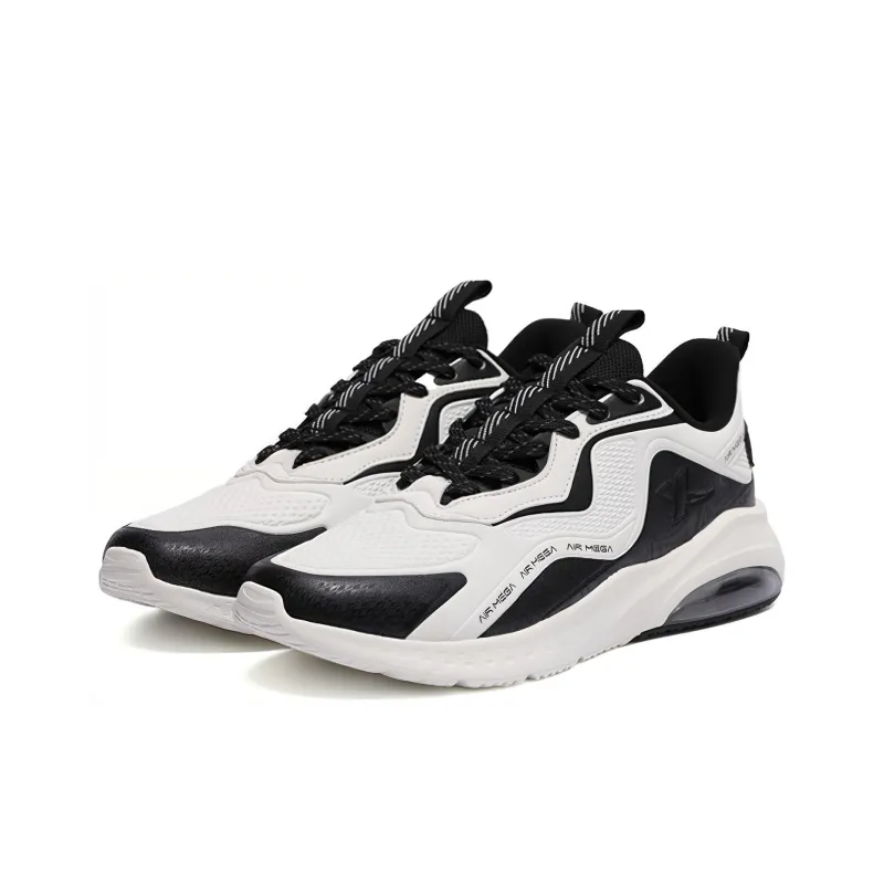 XTEP Cushioned Anti Slip And Wear Resistant Lightweight Low Top Running Shoes Men's Black White-1