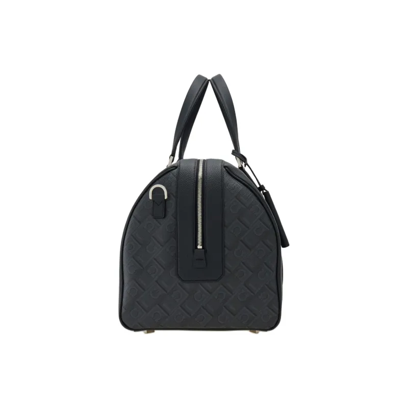 FERRAGAMO Polyurethane Portable One Shoulder Travel Bag Men's Gray & Black-2