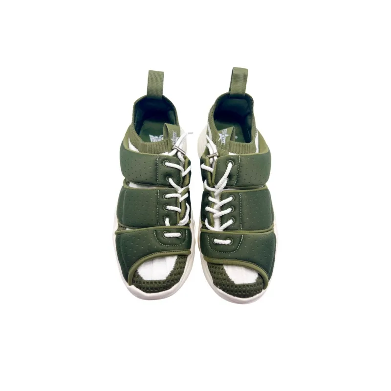 QIANJIN Trendy Style Slip Resistant Coverage Lightweight Low Top Casual Shoes Men's Army Green-3