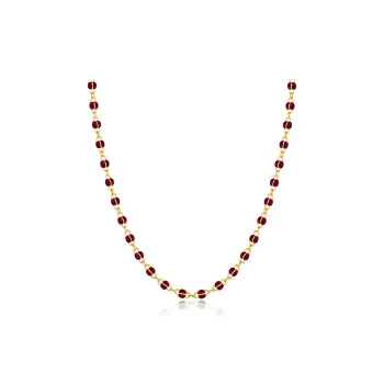 Agatha Gold Plated Brass Necklaces Unisex Bordeaux Red
