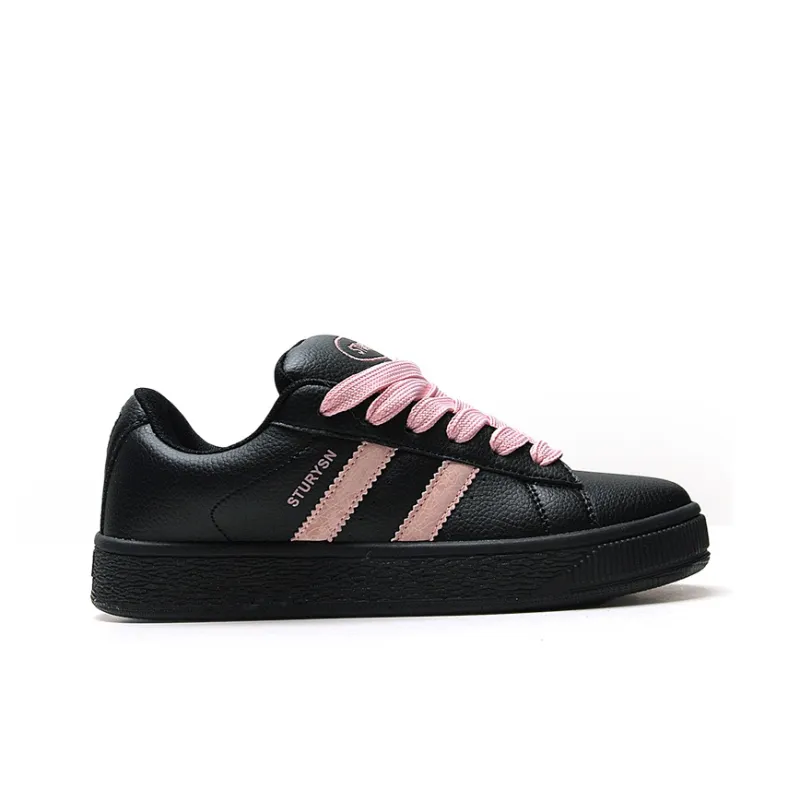 STUR YSN Wear resistant And Lightweight Low Top Skateboard Shoes Women's Black Pink-2
