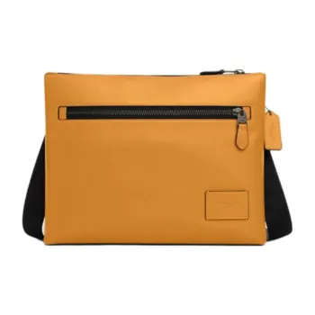 COACH Calfskin Crossbody Bag Unisex Mustard Yellow