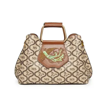 OKEKE Polyester Handbag Medium Size Unisex Brown
