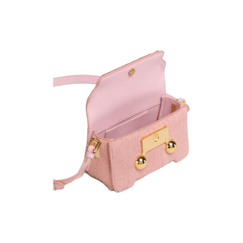 MARNI Calf Hair Crossbody Bag, Shoulder Bag Mini Women's Light Pink-4