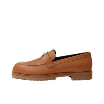 HERMES Faubourg Loafers Women's Brown