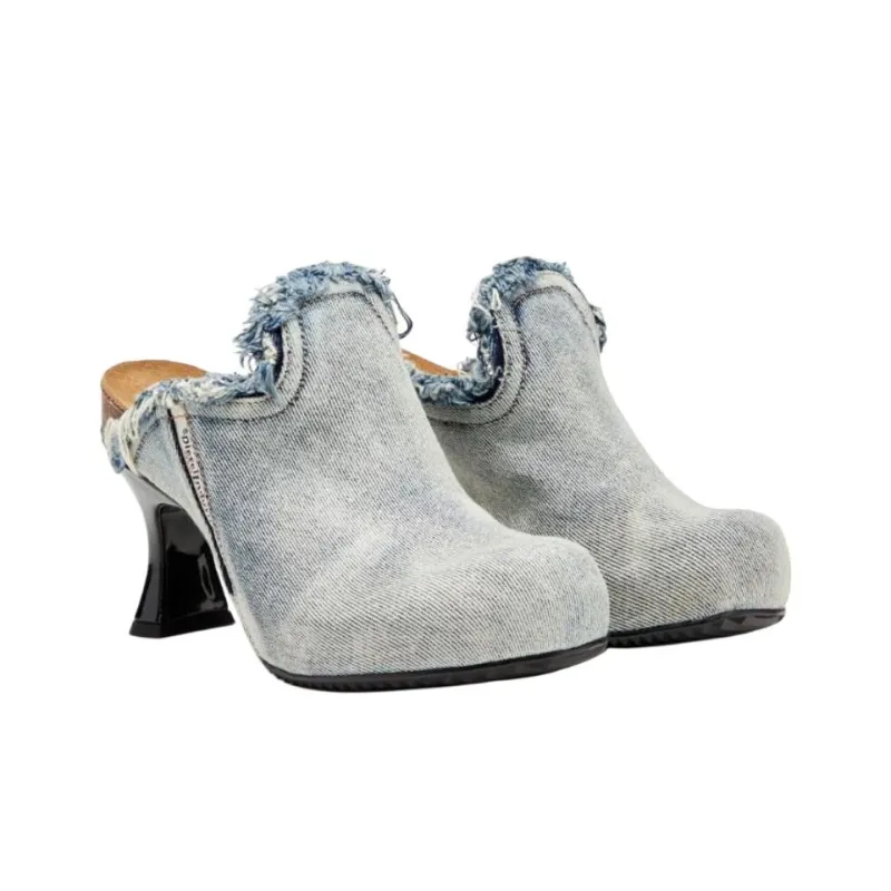 DIESEL Frayed Denim Mules Women's-3