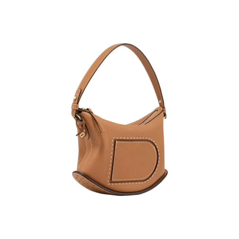 Delvau Pin Leather Shoulder Bag, Crossbody Bag, Handbag Women's Ivory-1