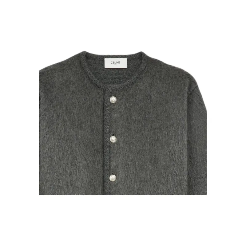 CELINE Cardigan Jacket In Brushed Mohair-3