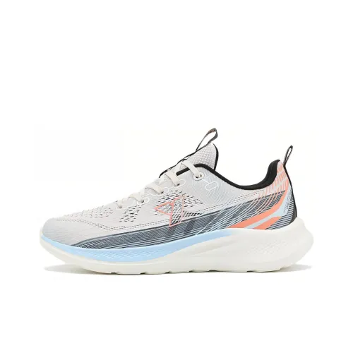 XTEP Cushioning, Slip Water, And Abrasion Water Low Top Running Shoes Men's White Chunky Blue Pink