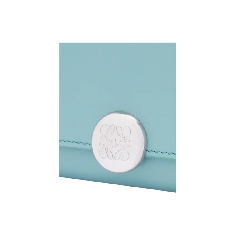 LOEWE Shiny Nappa Calfskin Wallet Women's Aqua Blue-4