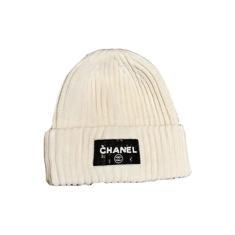 CHANEL Cashmere Beanies Unisex White-0