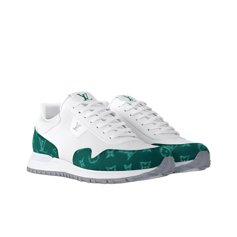 LOUIS VUITTON Run Away Low Top Casual Shoes Men's White Green-2