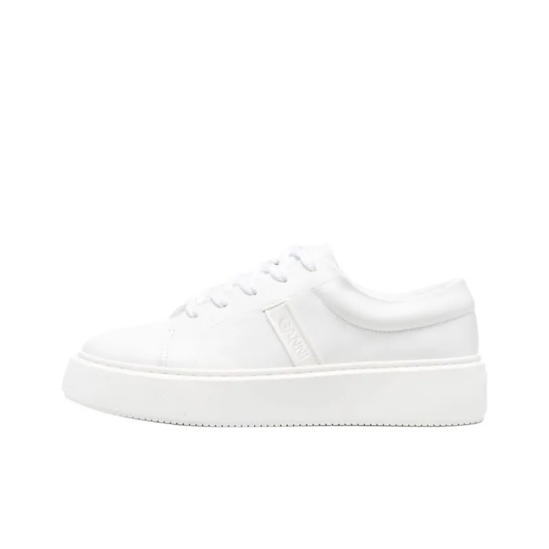GANNI Court Low Top Skateboard Shoes Women's White-0