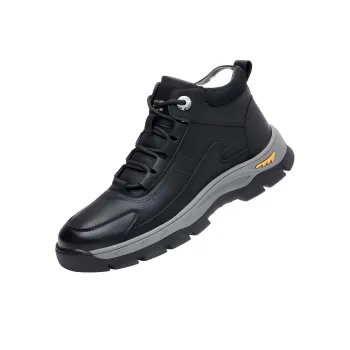 EGCHI Abrasion Resistant Mid Top Casual Shoes Men's Black